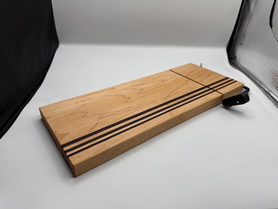 Handmade Maple Cheese Slicer, Wenge Accent Stripes, Wire Cutter Board