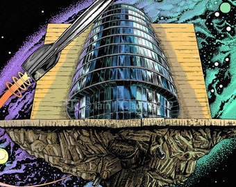 CCD in Spaaace - PRINT - Giclée print of my original artwork for Dublin 2019: An Irish Worldcon