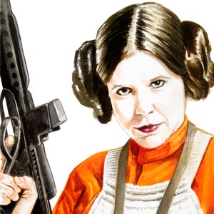 Leia (Carrie Fisher) - PRINT - Giclée print of my original artwork
