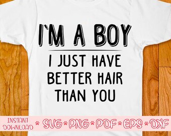Download I M A Boy Hair Svg Etsy