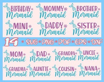 Free Free 188 Mermaid Family Birthday Svg SVG PNG EPS DXF File