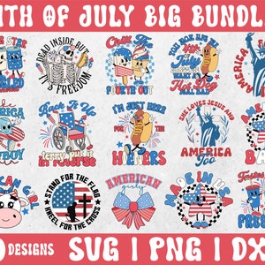4. Juli SVG Bundle, Retro 4. Juli svg, Chill The Fourth Out svg, America the Beautiful svg, Trendy Fourth of Jul svg