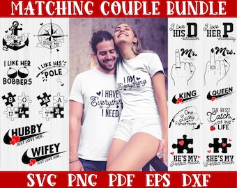 Paar SVG Bundle, Happy Valentine es Day svg, Paar Shirt svg, Passende Outfits für Paare svg
