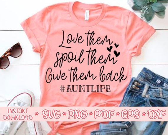 Lustige Tante Geschenk-Tasche – „Love Them Spoil Them“ – 25x20 Cm Canvas – Make-up-Tasche Oder Deko