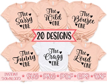 The sassy one svg,The crazy one svg,Best friends shirts svg,Bachelorette party bundle svg,Hen Party svg,Bachelorette cut file