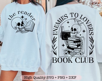 Enemies To Lovers Book Club SVG, Funny Bookish svg, Smut Reader svg, Book Lover svg, Trendy Shirt svg