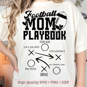 Football Mom Playbook SVG PNG, Football Game Day SVG, trendy voetbalseizoen SVG, Football Mama SVG, Funny Football SVG