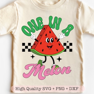 One In A Melon svg, Watermelon Retro Character svg, Summer Vibes svg, Hello Summer svg