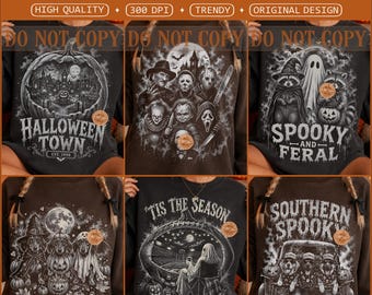 Halftone Halloween PNG, Vintage Spooky Horror, Ghost Pumpkin Football
