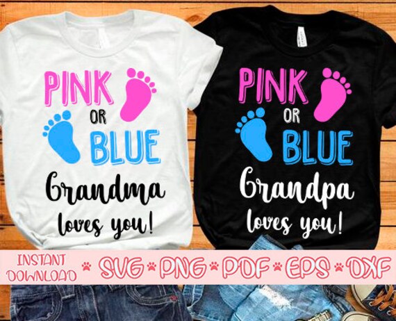 Pink Or Blue Grandma Loves You Svgpink Or Blue We Love You Etsy