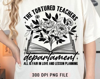 Il Dipartimento Insegnanti Torturati PNG, Maglietta Insegnante Trendy png, Libro Floreale png, Insegnante Divertente png, Insegnante Trendy png, Ritorno a Scuola png