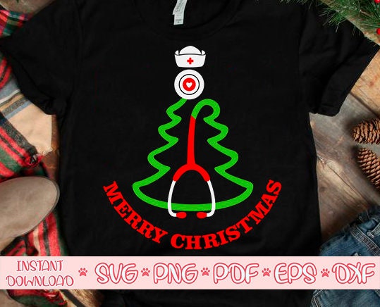 Stethoscope Christmas Tree Svgnurse Christmas Svgmedical - Etsy