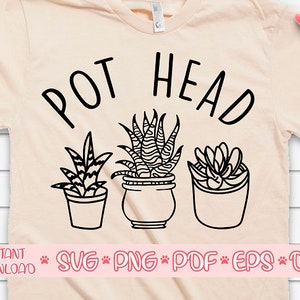 Pot hoofd svg, Gekke plant dame svg, Plant minnaar svg, Tuin svg, Tuinieren svg,Wilde bloemen svg, Kamerplant svg,Potted Plant svg