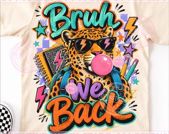 ¡Hemos vuelto, amigo! PNG, Leopardo genial de vuelta al cole, Leopardo gracioso con chicle, Primer día de colegio