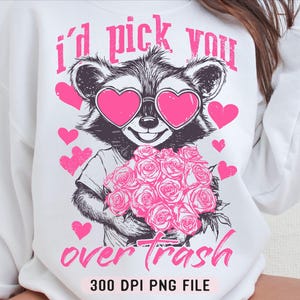 Ich würde dich über Trash PNG, Snarky Waschbär Valentines PNG, sarkastischen Valentinstag PNG, Retro Waschbär Vday PNG, Sublimation PNG herunterladen