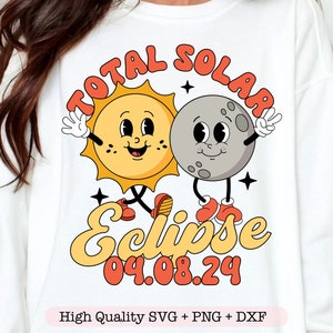 Eclipse Solar Total SVG, 8 de abril de 2024 svg, Eclipse Solar Retro svg, Eclipse 2024 svg
