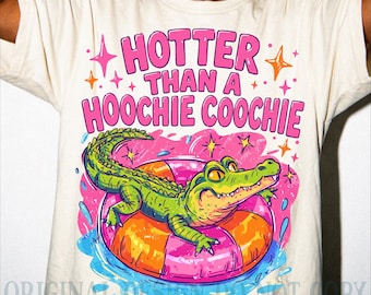 Hotter Than A Hoochie Coochie PNG, Funny Retro Summer Vacation Beach Vibes (Digital Download)