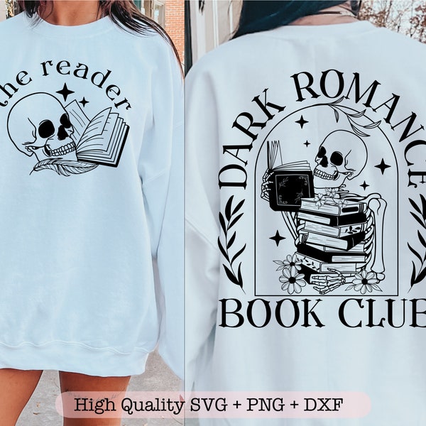 Dark Romance Book Club SVG, Trendy Shirt svg, Book Lover svg, Floral Skull svg, Dark Romance Reader svg