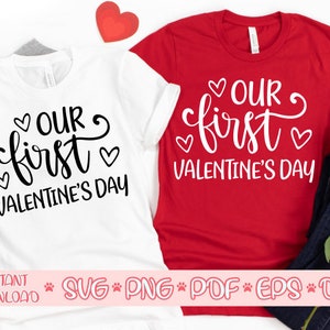 Nosso primeiro dia dos namorados svg, camisas de casal svg, camisas combinando svg, dele e dela svg, senhor e senhora svg, dia dos namorados 2021 svg