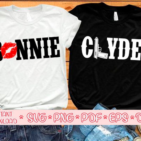 Bonnie e Clyde svg,Bonnie & Clyde svg,Couple shirt svg,Matching camicie svg,His and Hers svg,Mr and Mrs svg,Valentine's Day svg