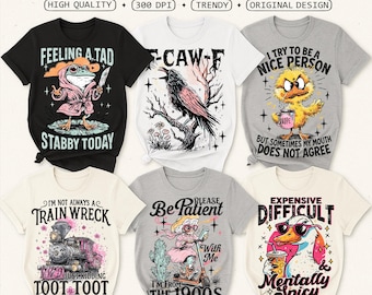 Funny Bundle PNG, Sarcastic Humor Goose Snarky Animal Quotes png, Sassy Attitude Rude Edgy Saying, Train Wreck Toot, Mentally Spicy Duck