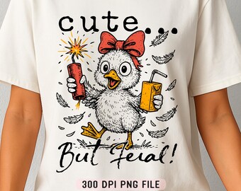 Cute But Feral Goose PNG, Funny Goose Meme Sarcastic Animal Humor png, Vintage Vibes Snarky Retro Aesthetic Goose png, Trendy Sublimation