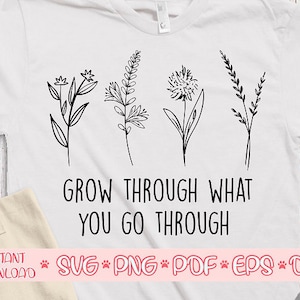 Grandir à travers ce que vous passez par svg, Crazy plante dame svg, Plante amant svg, Jardin svg, Jardinage svg, Houseplant svg, Potted Plant svg