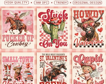 Howdy Valentine PNG, Funny Western Cowboy Cupid, Rodeo Love Humor Trendy VDay Sublimation