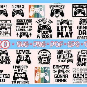 Gamer Bundle svg, Gamer svg, Playaer svg, Videospiel svg, Joystick svg, Gamepad svg, Controller svg, Gaming svg, lustige Gamer svg, Nerd Geek svg