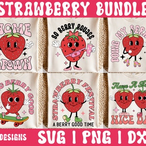 Bundle SVG fraise, svg de la fête des fraises, svg de la saison des fraises, Doing My Berry Best svg, svg Feeling Berry Good