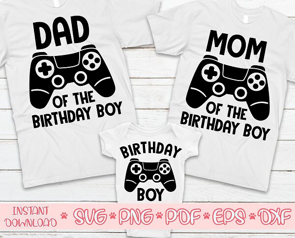 Papi of the Birthday Boy with Video Game Graphic by svgitemsstore ·  Creative Fabrica