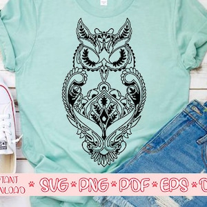 Owl mandala svg,Flourish owl svg,Owl cricut svg,Owl svg file,Owl zentangle svg,Owl flower svg,Owl png,Owl clipart,Owl cut file