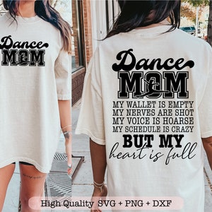 Mamá bailarina, mi billetera está vacía svg, mamá bailarina svg, vibraciones de baile svg, archivos svg de bolsillo delantero y trasero para cricut