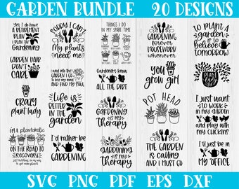 Trädgårdspaket svg, Trädgårdsskjorta svg, Trädgårdsklippfil, Trädgårdssvg för Cricut, Trädgårdscitat svg, Trädgårdssvg