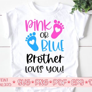 Rosa oder blau großen Bruder liebt Sie Svg, big brother Svg, rosa oder blau Svg, rosa oder blau wir lieben Sie Svg, rosa oder blau Hemden, junge oder Mädchen Svg
