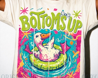 Bottoms Up Goose PNG | Retro Summer Pool Float Duck (Digital Download)