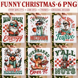 Funny Christmas PNG Bundle, Sarcastic Santa Retro Xmas Humor png, Trendy Festive Holiday Sublimation, Vintage Snarky Christmas Skeleton png