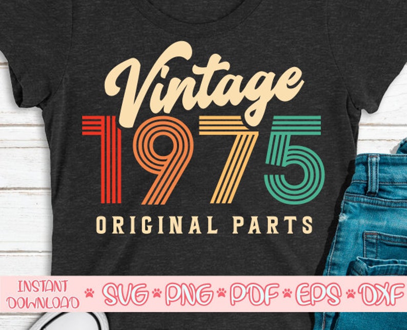 Download Vintage 1975 Original parts svg45th Birthday svgForty fifth | Etsy