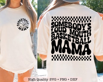 Somebody's Loud Mouth Baseball Mama svg, Baseball mom svg png, Funny baseball mama svg, Front pocket and back svg