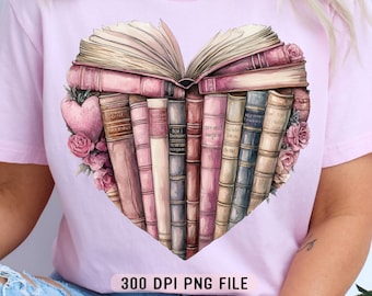 PNG de San Valentín de libros, PNG de amante de los libros de San Valentín, PNG de corazón de libro retro, PNG de San Valentín del maestro, PNG de ratón de biblioteca de Vday, PNG de amor literario
