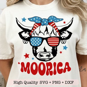 Moorica svg, American cow svg, 4th of July shirt svg, SVG cut file for Cricut, Design download