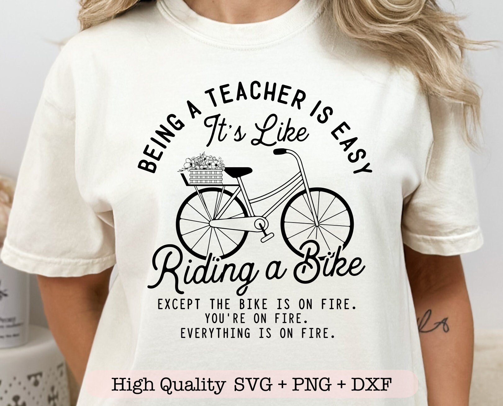 Being A Teacher Is Easy T Shirt, Like Riding A Bike T Shirt Being A Teacher Is Easy T Shirt, Like Riding A Bike T Shirt