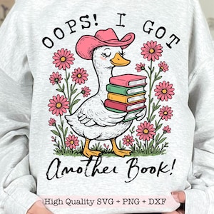 Oups, j'ai un autre livre d'oie PNG, Lecture drôle d'humour png, Amoureux des livres sarcastique Meme vintage esthétique png, Chemise confortable amateur de livres png