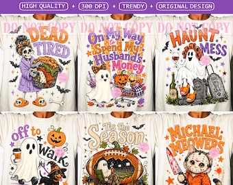 Halloween Humor PNG, Funny Ghost Skeleton Pumpkin, Trendy Spooky Season PNG