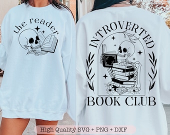 Clube do Livro Introvertido SVG, Camisa Bookish svg, Amante de Livros svg, Clube do Livro Introvertido png