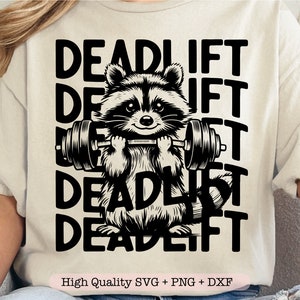 Deadlift SVG PNG, Funny Workout svg, Trendy Vintage Raccoon svg, Raccoon Gym svg, Workout Design png