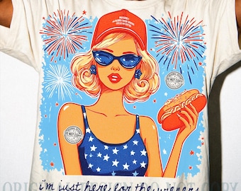 I'm Just Here For The Wieners PNG, 4th of July Hot Dog Sublimation (Digital Download)