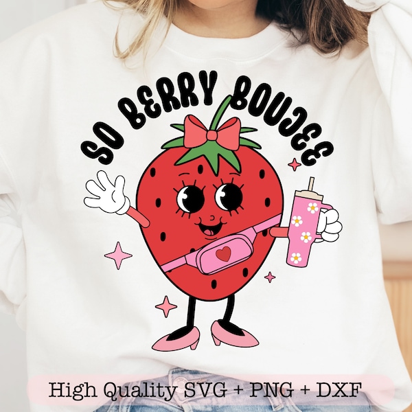 So Berry Boujee svg, Boujee Strawberry svg, Trendy Tumbler svg, Belt Bag svg, So Berry Bougie png