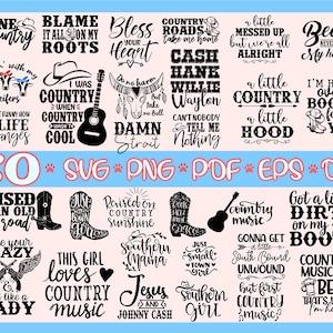 Pacote de garota do sul svg, botas de cowboy svg, garota country svg, camisa country svg, estradas rurais svg, senhora louca svg, garota de cidade pequena svg
