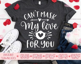 Can\u2019t Mask My Love For You SVG Valentines Day Quarantine svg Valentines Day Hearts Red Plaid SVG Jeffery Digital Download